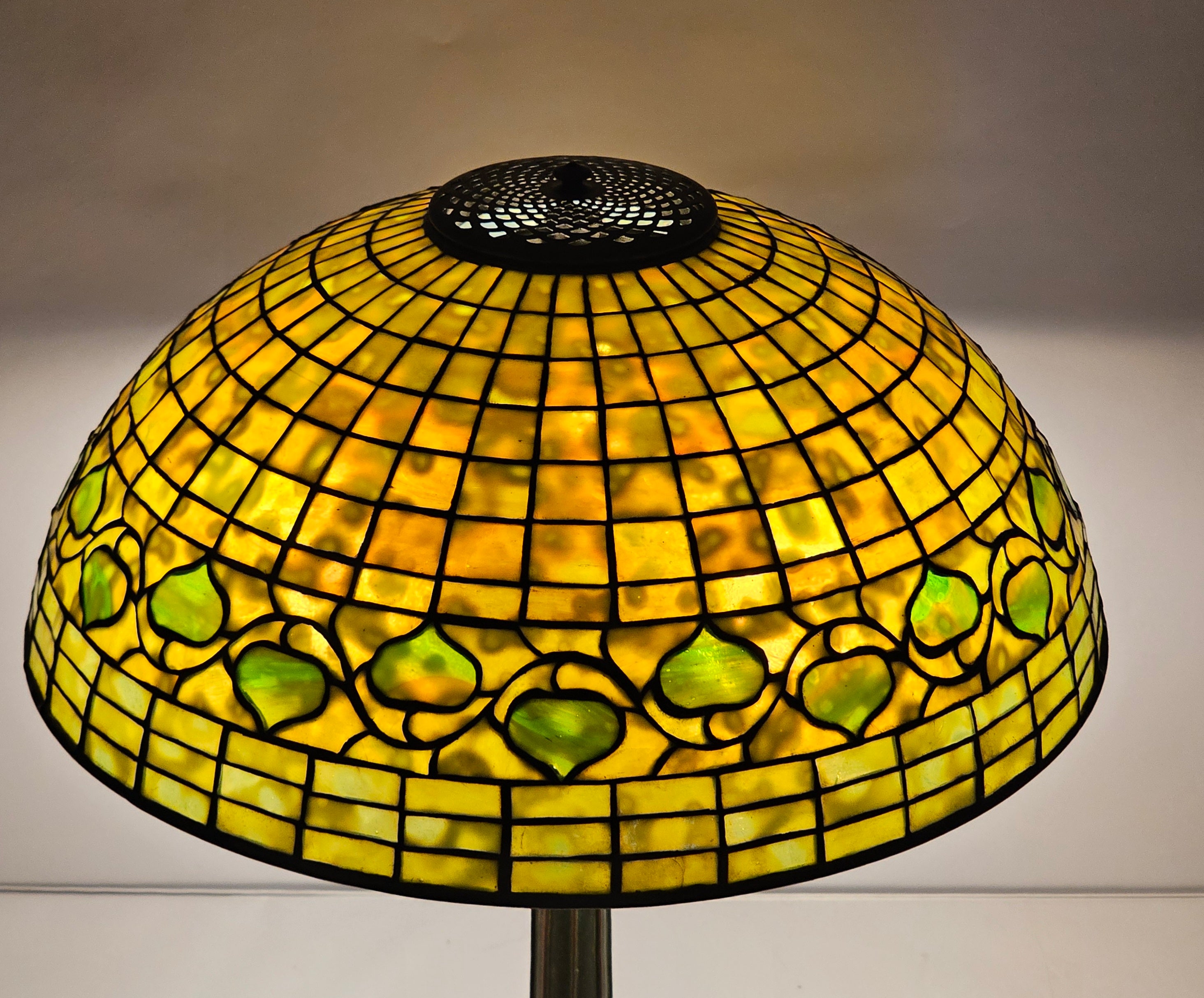 Tiffany Studios 18" Dichroic Leaf and Vine Lamp