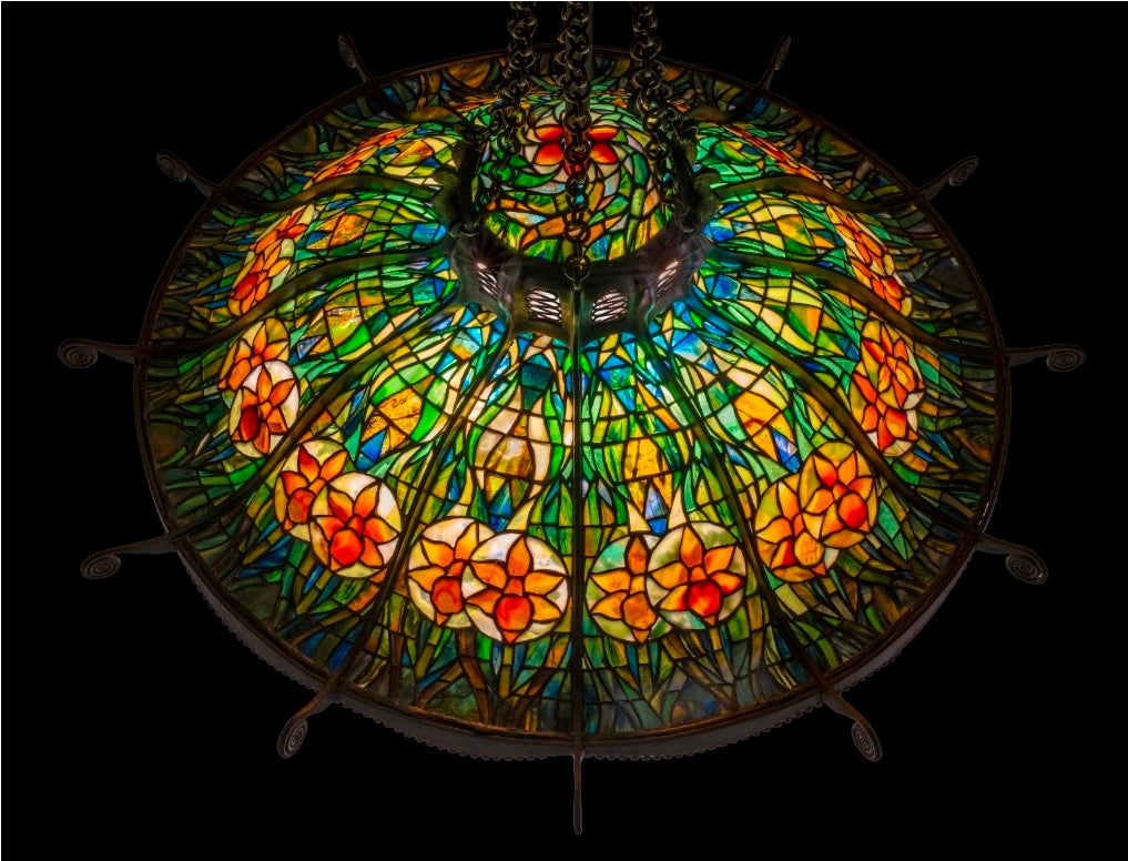 Tiffany Studios Daffodil and Flame Chandelier
