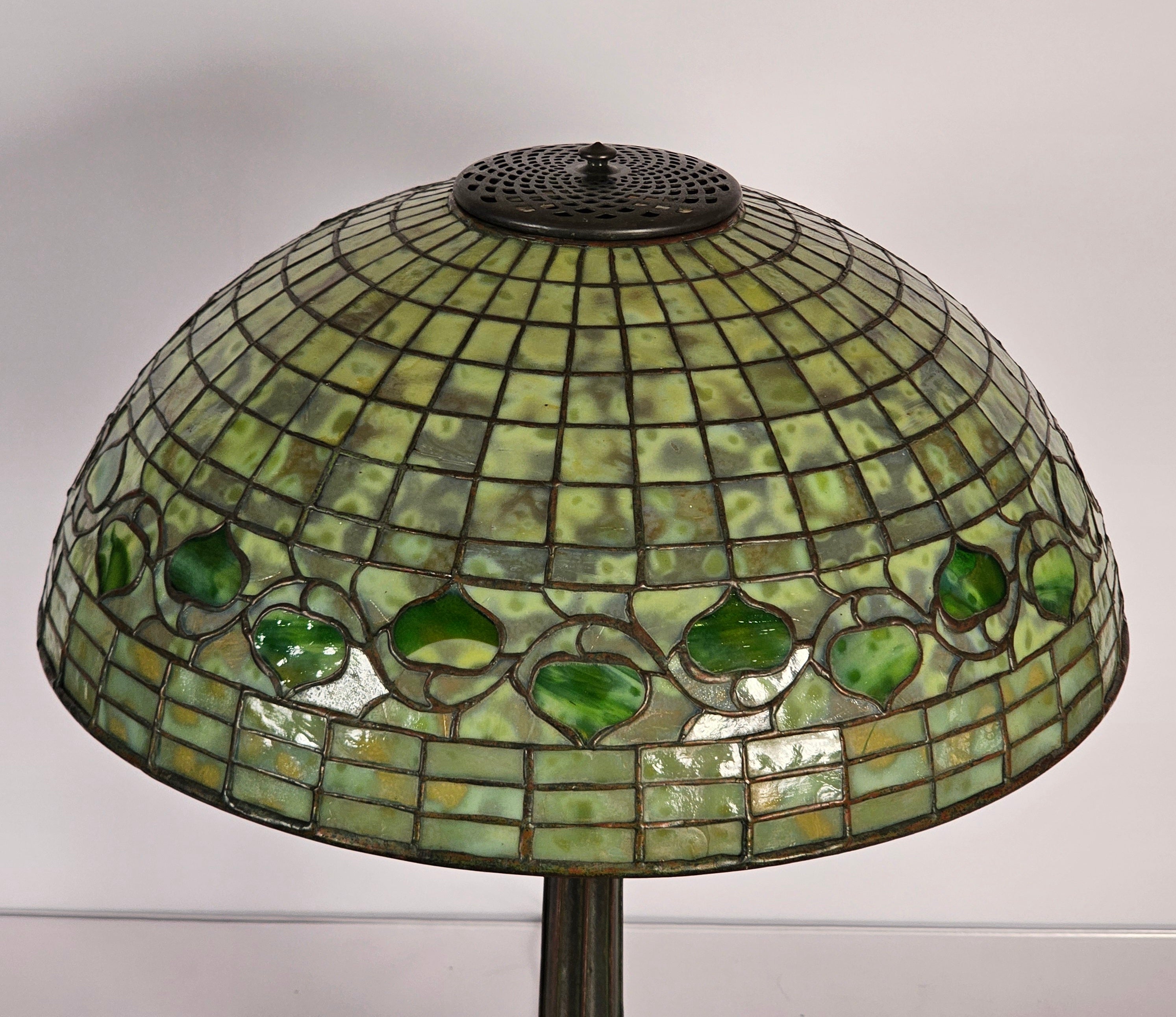 Tiffany Studios 18" Dichroic Leaf and Vine Lamp