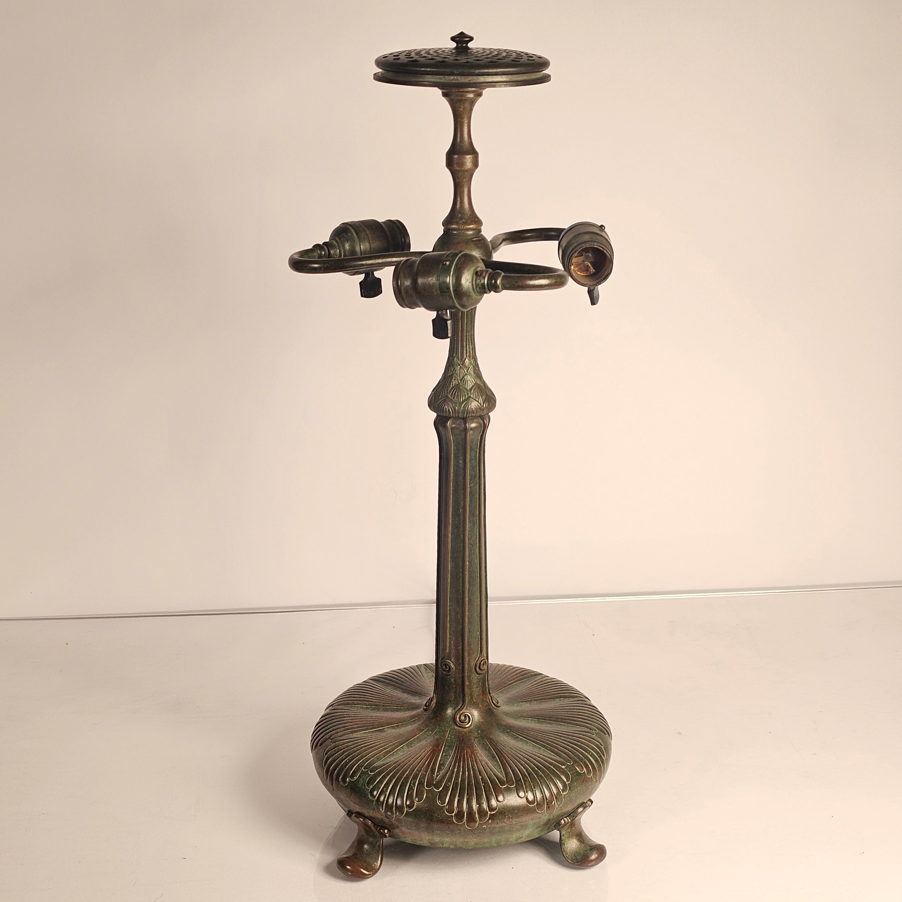 Tiffany Studios 18" Dichroic Leaf and Vine Lamp