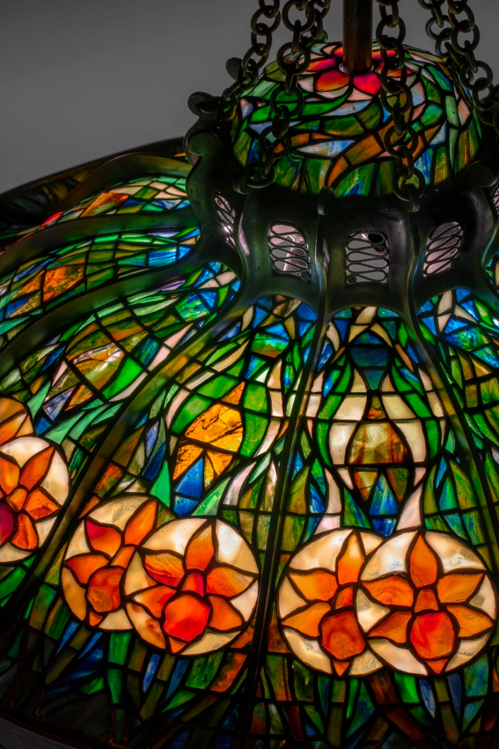Tiffany Studios Daffodil and Flame Chandelier